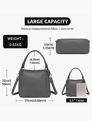 Sac cabas bandoulière minimaliste 3 poches - miss lulu