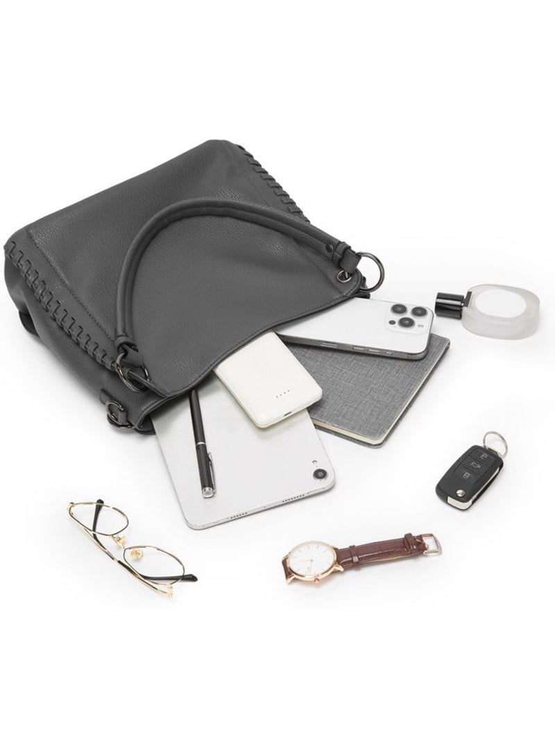 Sac cabas bandoulière minimaliste 3 poches - miss lulu Gris - Kiabi