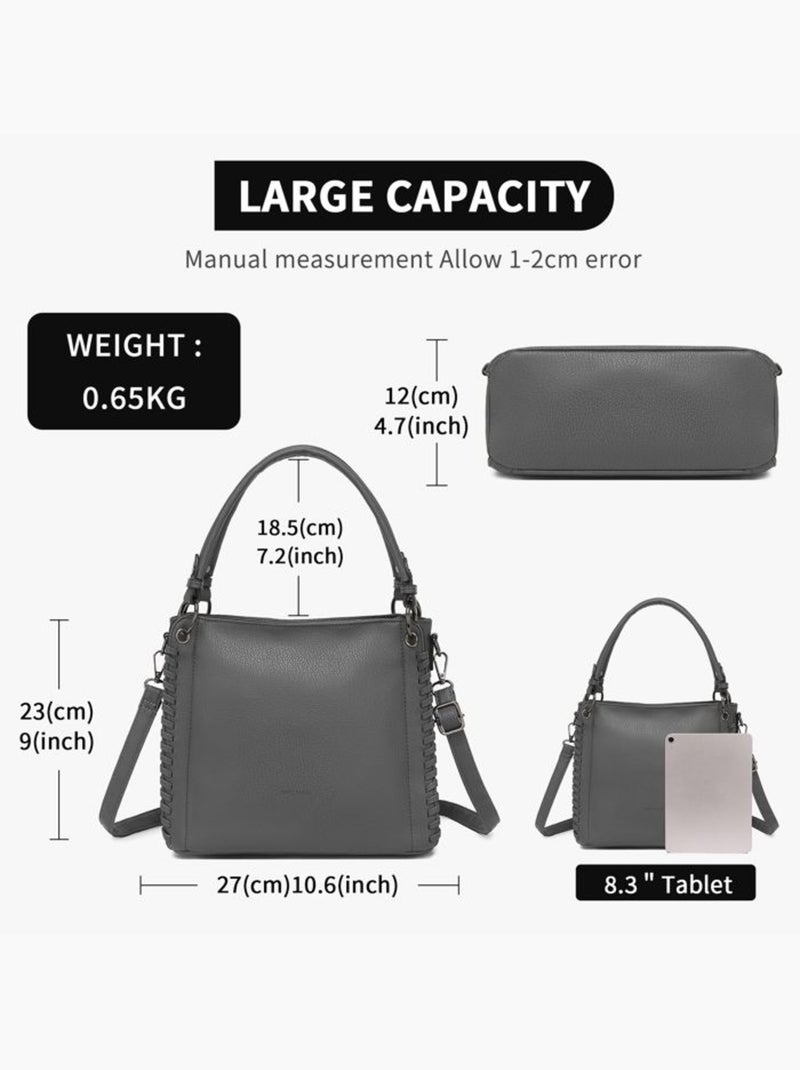 Sac cabas bandoulière minimaliste 3 poches - miss lulu Gris - Kiabi