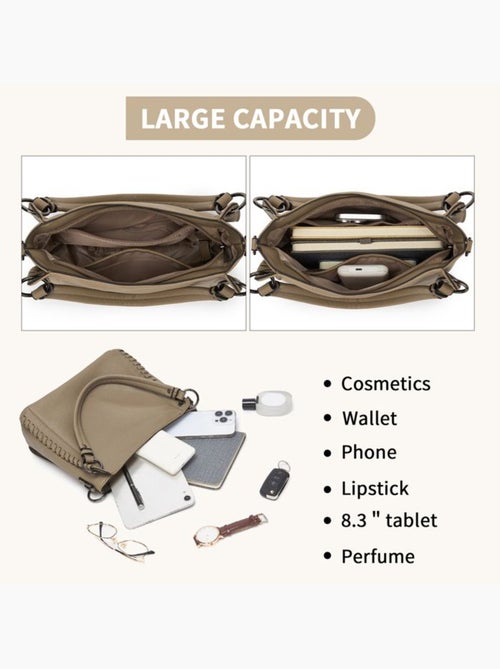 Sac cabas bandoulière minimaliste 3 poches - miss lulu - Kiabi
