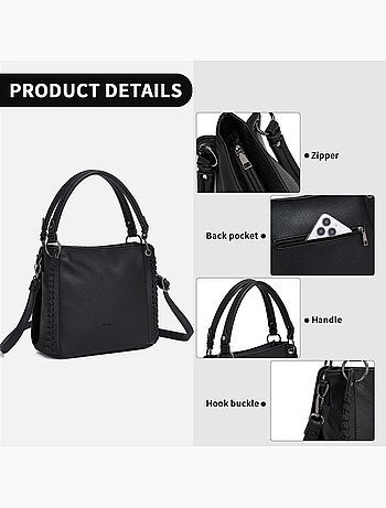 Sac cabas bandoulière minimaliste 3 poches - miss lulu