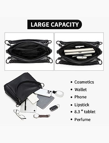 Sac cabas bandoulière minimaliste 3 poches - miss lulu