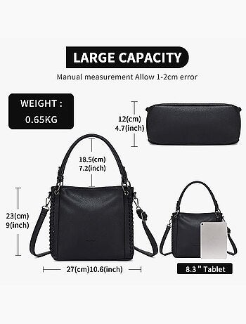 Sac cabas bandoulière minimaliste 3 poches - miss lulu