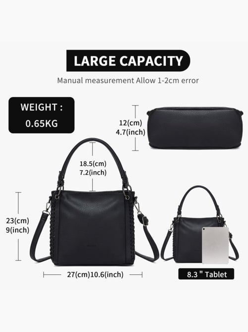 Sac cabas bandoulière minimaliste 3 poches - miss lulu - Kiabi Sac cabas bandoulière minimaliste 3 poches - miss lulu - Kiabi