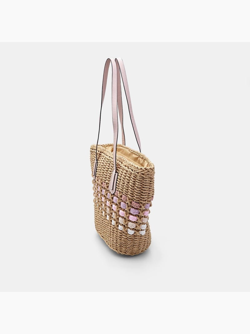 Sac cabas BATA en raphia Rose - Kiabi