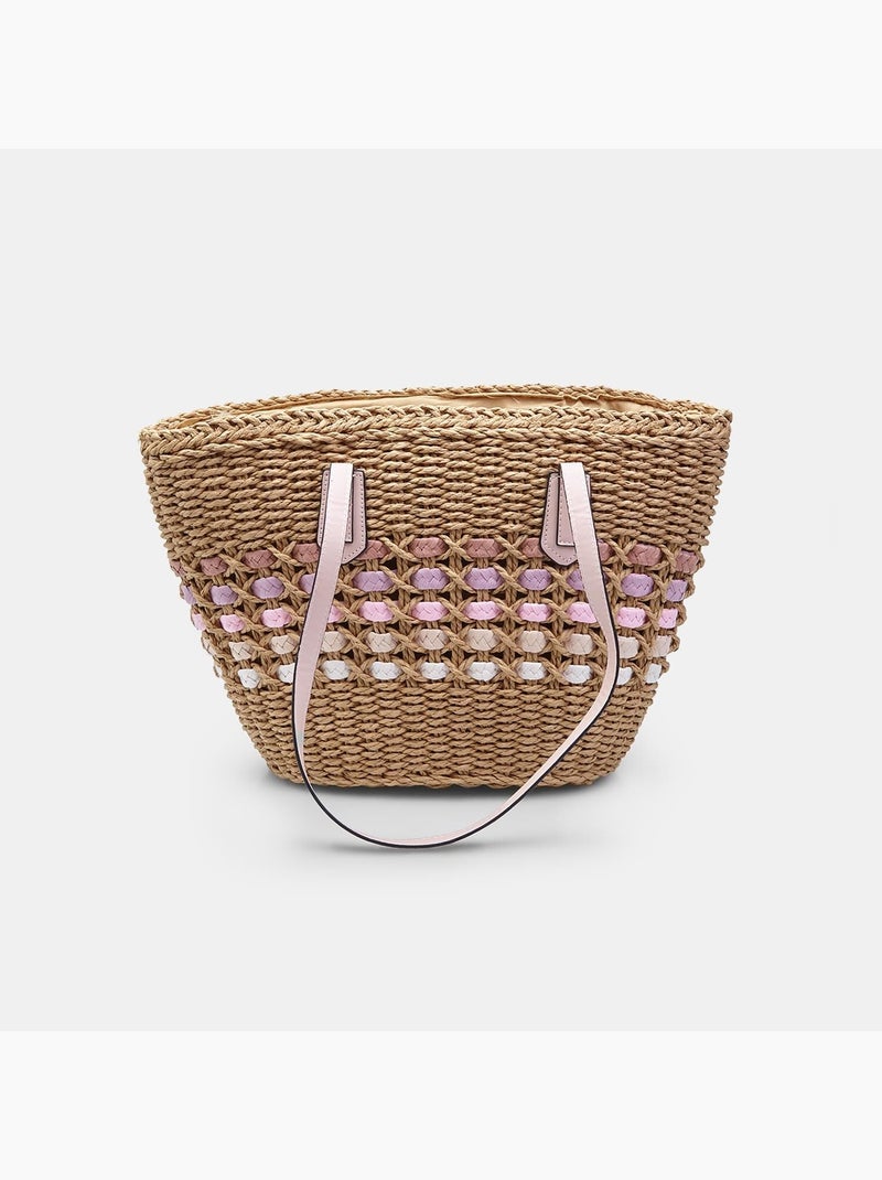 Sac cabas BATA en raphia Rose - Kiabi