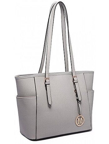 Sac cabas cuir pu imperméable longues anses 35x15x28 cm - miss lulu