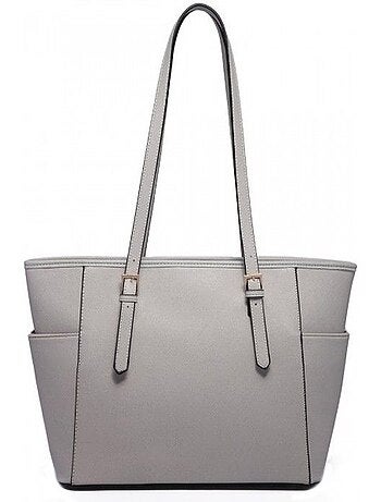 Sac cabas cuir pu imperméable longues anses 35x15x28 cm - miss lulu