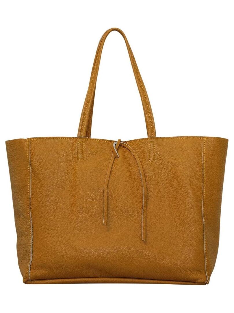 Sac cabas cuir SMART Jaune moutarde Kiabi 59.90