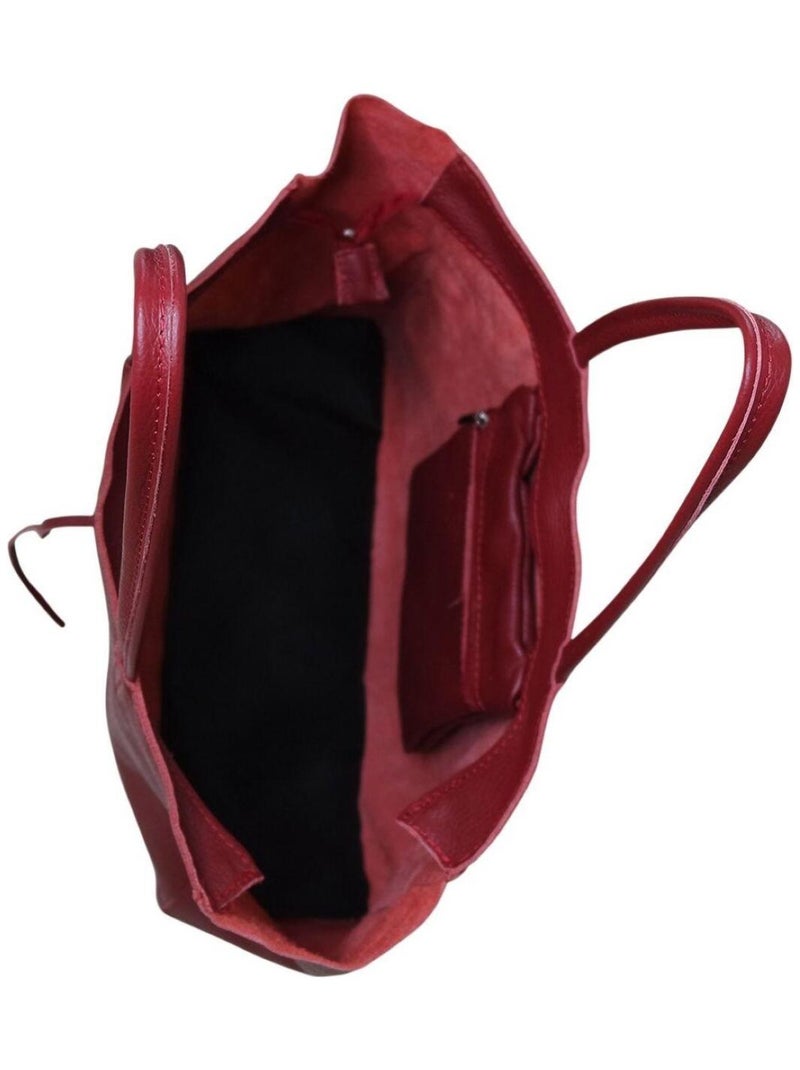 Sac cabas cuir SMART Rouge - Kiabi