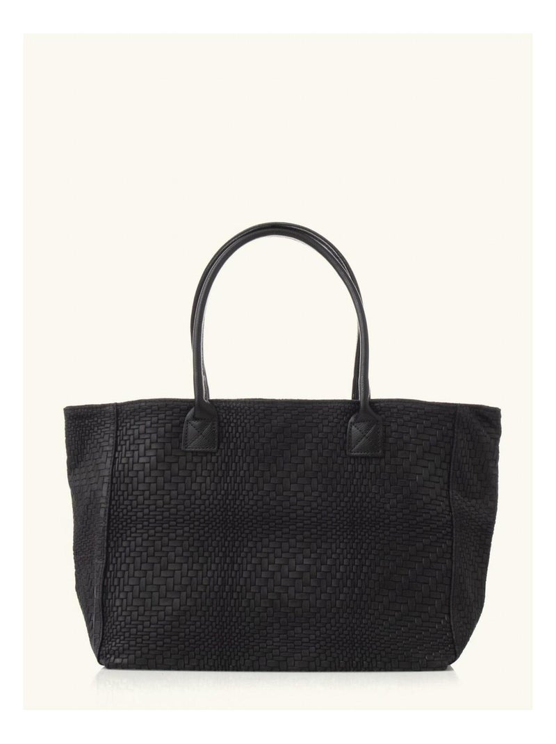 Sac cabas cuir tressé DL-HELENE Noir - Kiabi