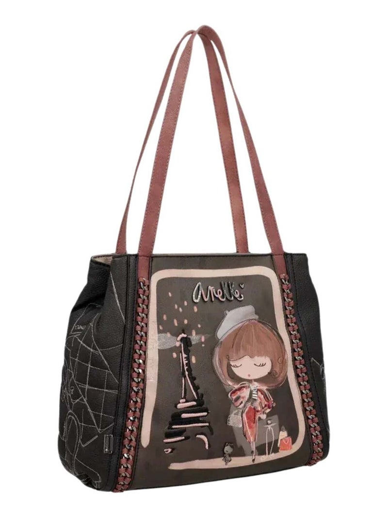 Sac Cabas décontracté Anekke Mademoiselle Noir - Kiabi
