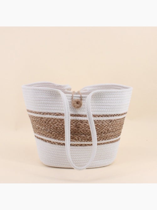 Sac cabas en fibres naturelles et coton - Kiabi