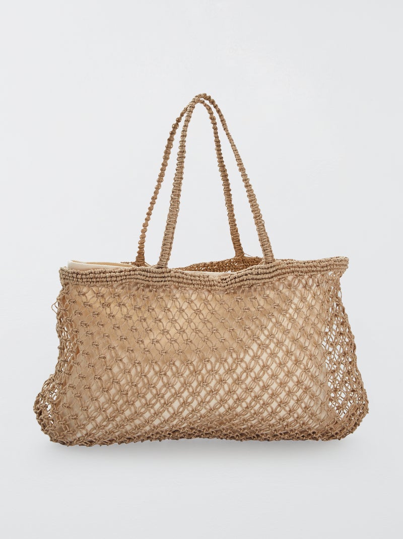 Sac cabas en fils tressés Beige - Kiabi