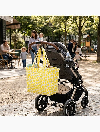 Sac cabas en gaze de coton matelassé imprimé Léopard - SAUTHON