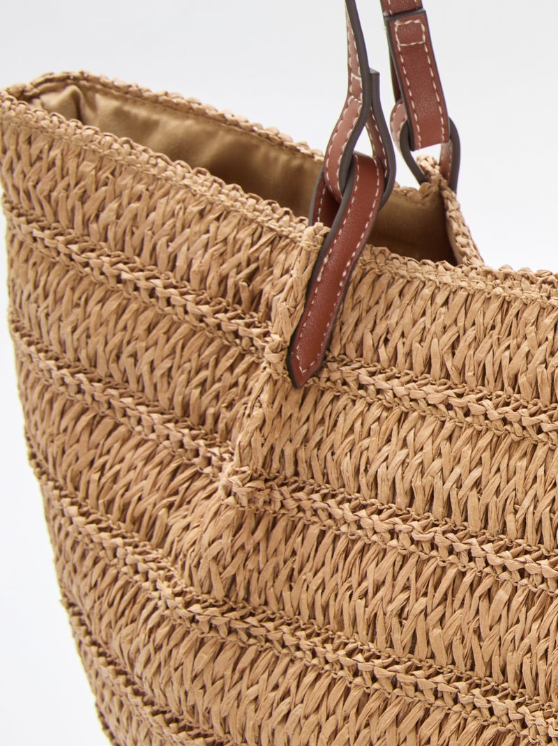 Sac cabas en paille Beige - Kiabi