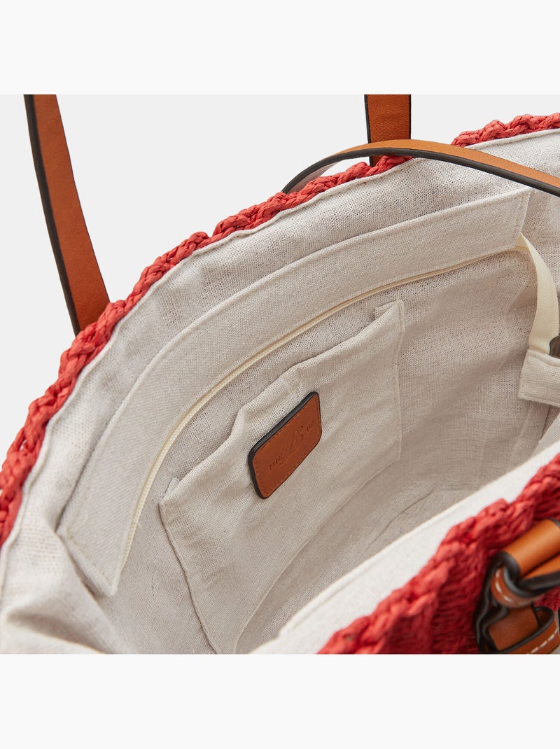 Sac cabas en raphia Bata Rouge - Kiabi