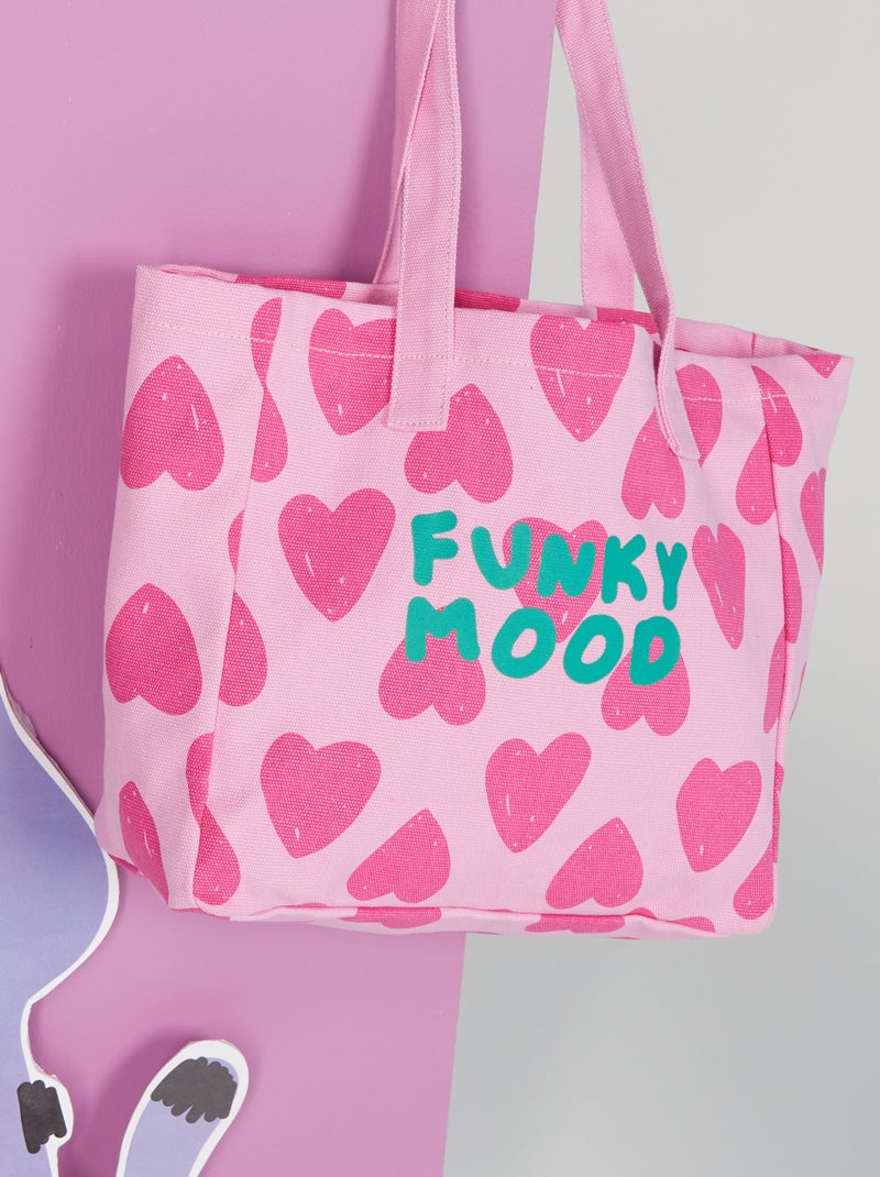 Sac cabas en toile - Grafik Edition Rose foncée - Kiabi