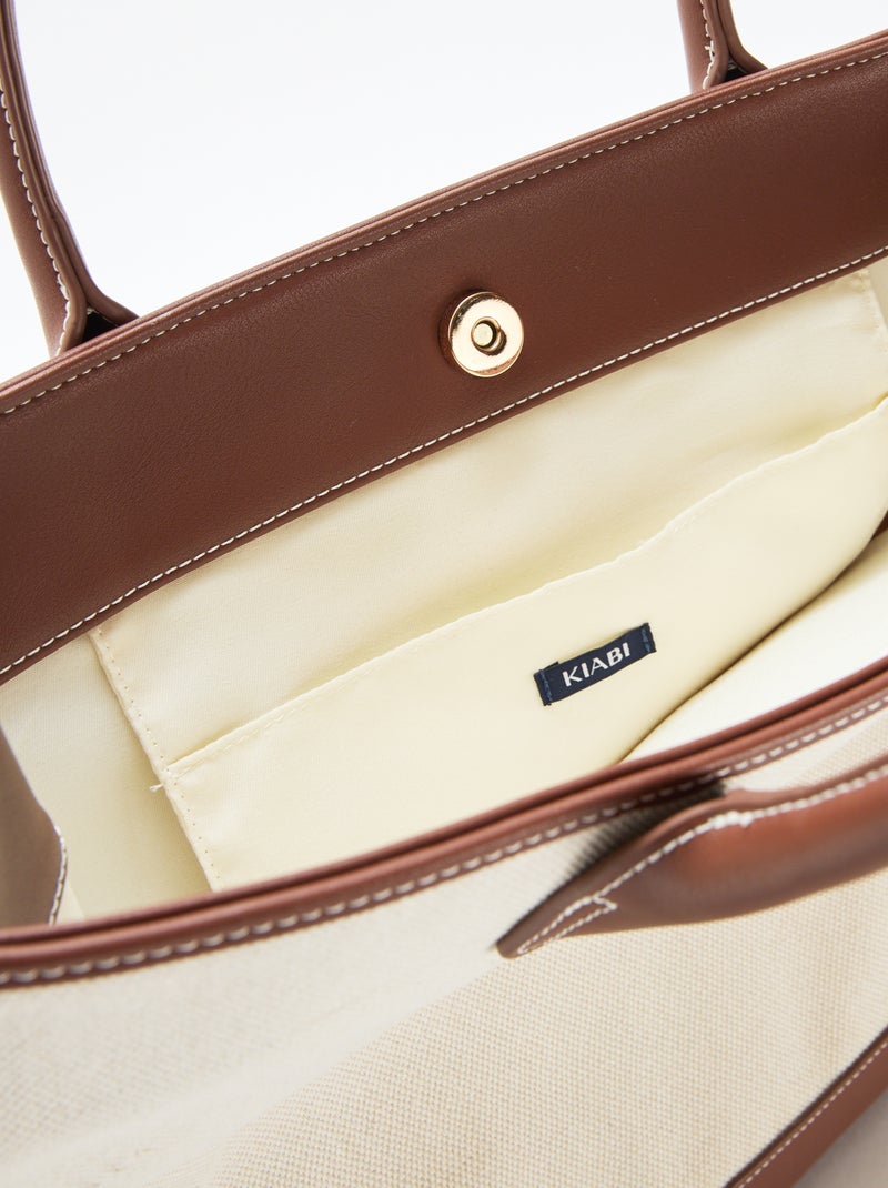 Sac cabas en toile Beige - Kiabi