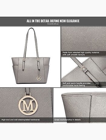 Sac cabas fourre-tout format a4 35x15x28 cm - miss lulu