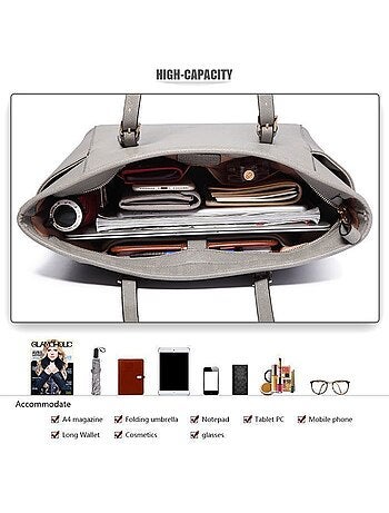 Sac cabas fourre-tout format a4 35x15x28 cm - miss lulu