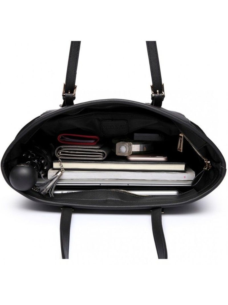 Sac cabas fourre-tout format a4 35x15x28 cm - miss lulu Noir - Kiabi