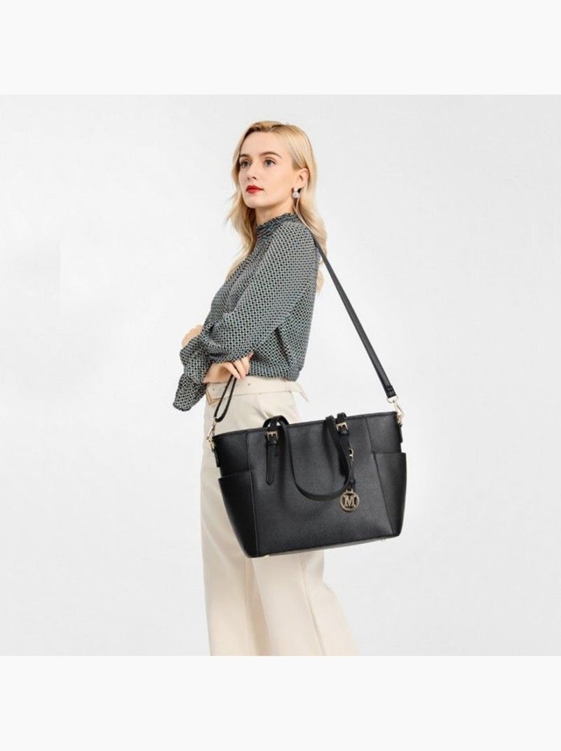Sac cabas fourre-tout format a4 35x15x28 cm - miss lulu Noir - Kiabi