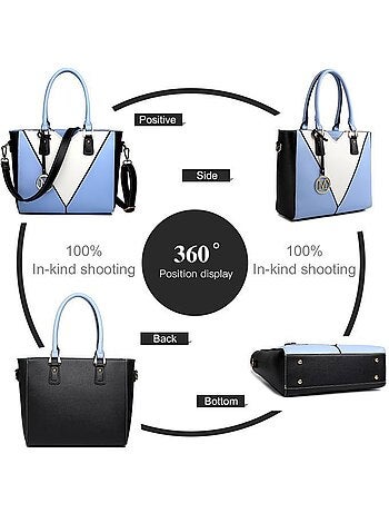 Sac cabas fourre-tout forme v 30x10x26 cm - miss lulu