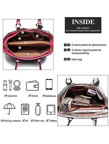 Sac cabas fourre-tout forme v 30x10x26 cm - miss lulu