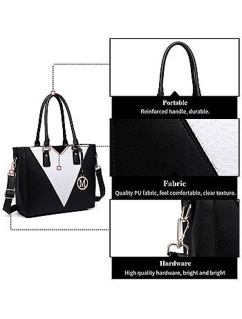 Sac cabas fourre-tout forme v 30x10x26 cm - miss lulu
