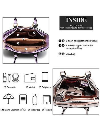 Sac cabas fourre-tout forme v 30x10x26 cm - miss lulu