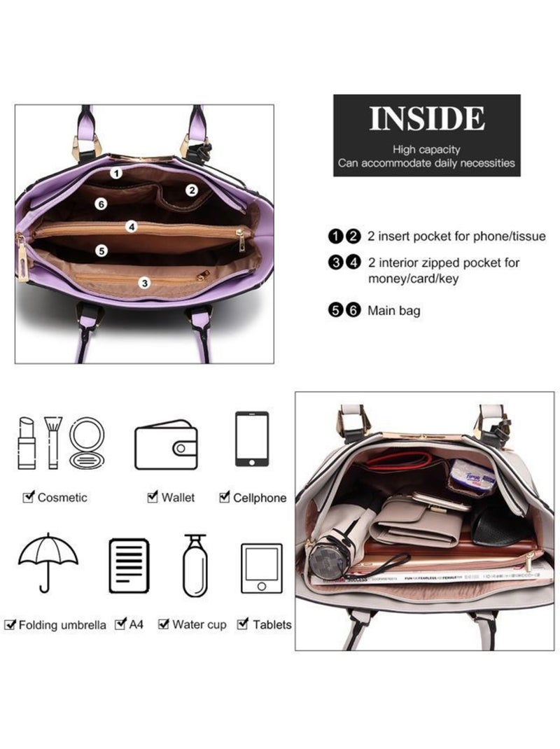 Sac cabas fourre-tout forme v 30x10x26 cm - miss lulu Violet - Kiabi
