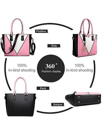Sac cabas fourre-tout forme v cuir pu 30x10x26 cm - miss lulu