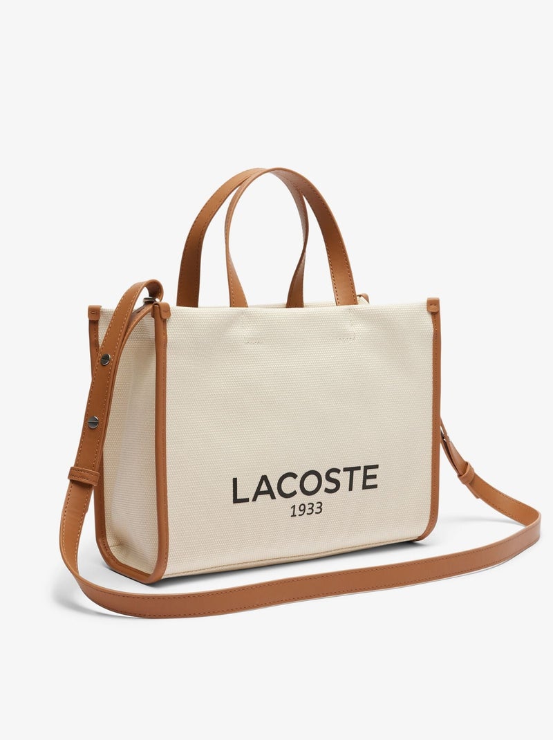 Sac Cabas Heritage Canvas Lacoste  Natural Tan Blanc - Kiabi
