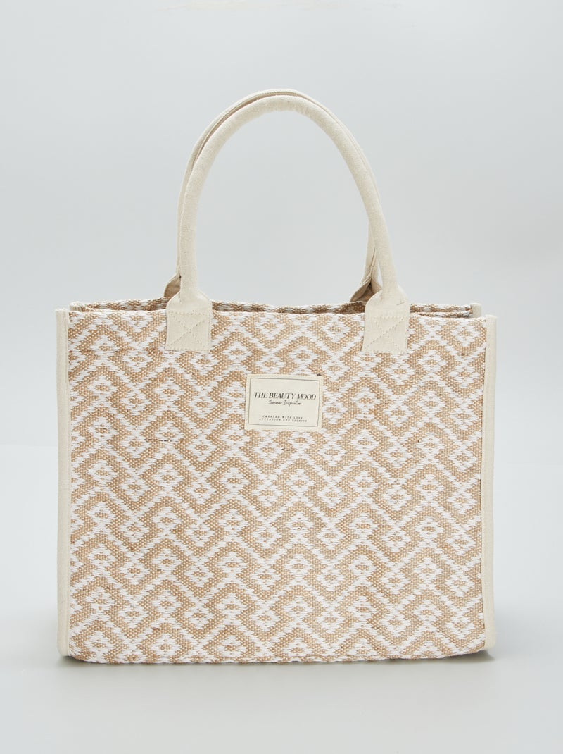 Sac cabas imprimé beige - Kiabi