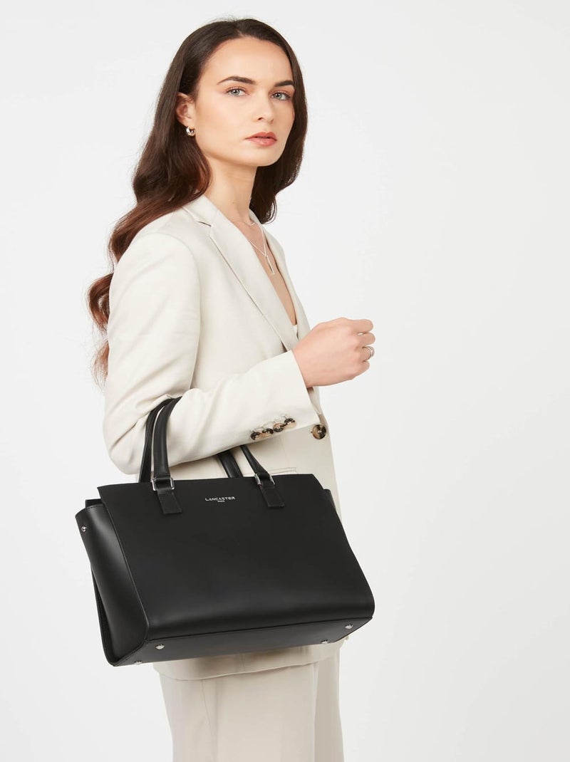 Sac cabas main Zippée L Smooth Lancaster Noir - Kiabi