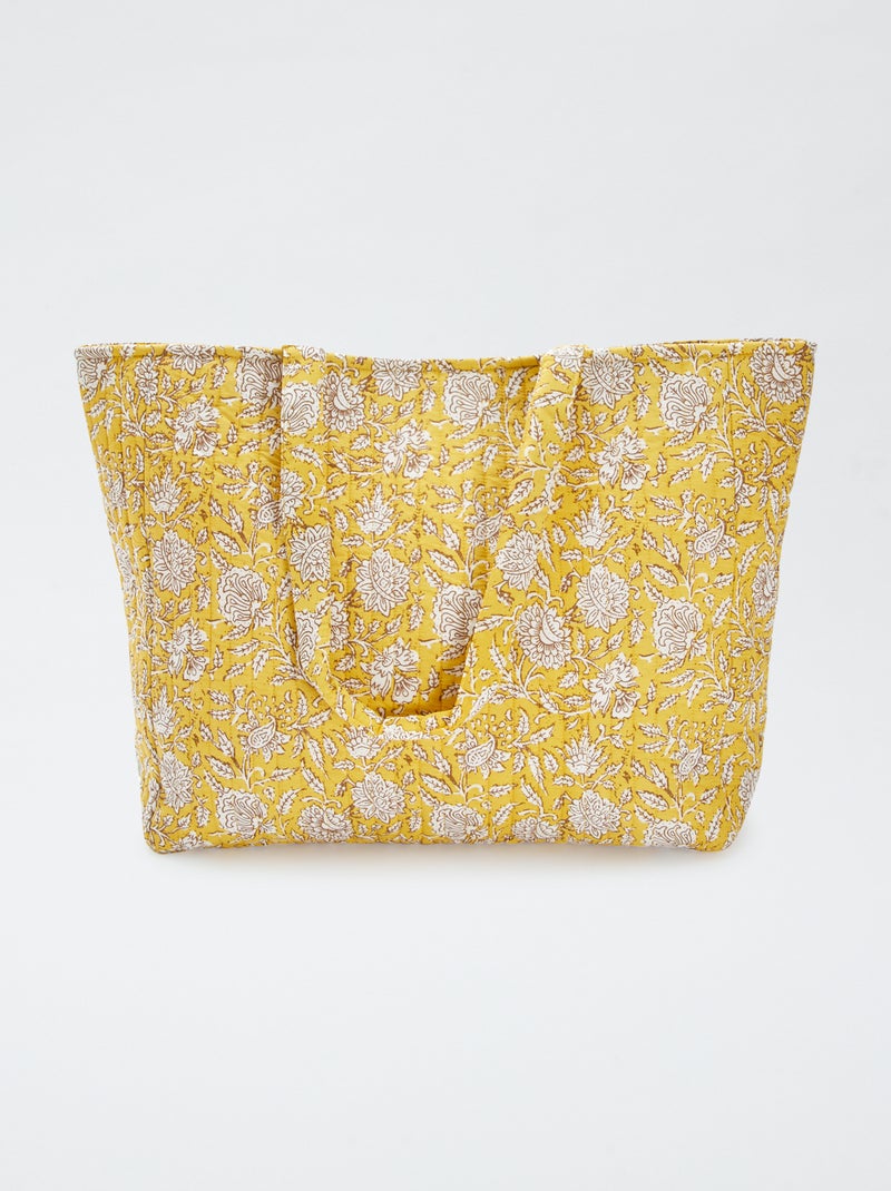Sac cabas matelassé avec imprimé JAUNE - Kiabi