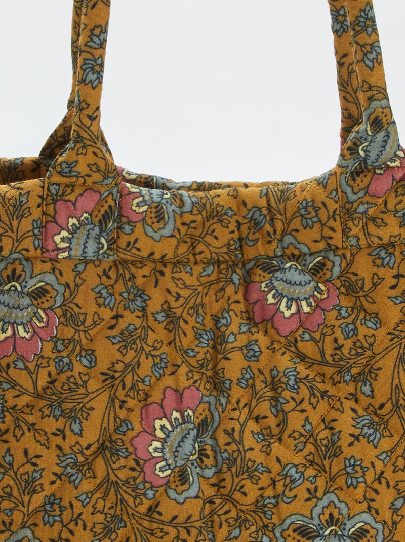 Sac cabas matelassé imprimé Jaune - Kiabi