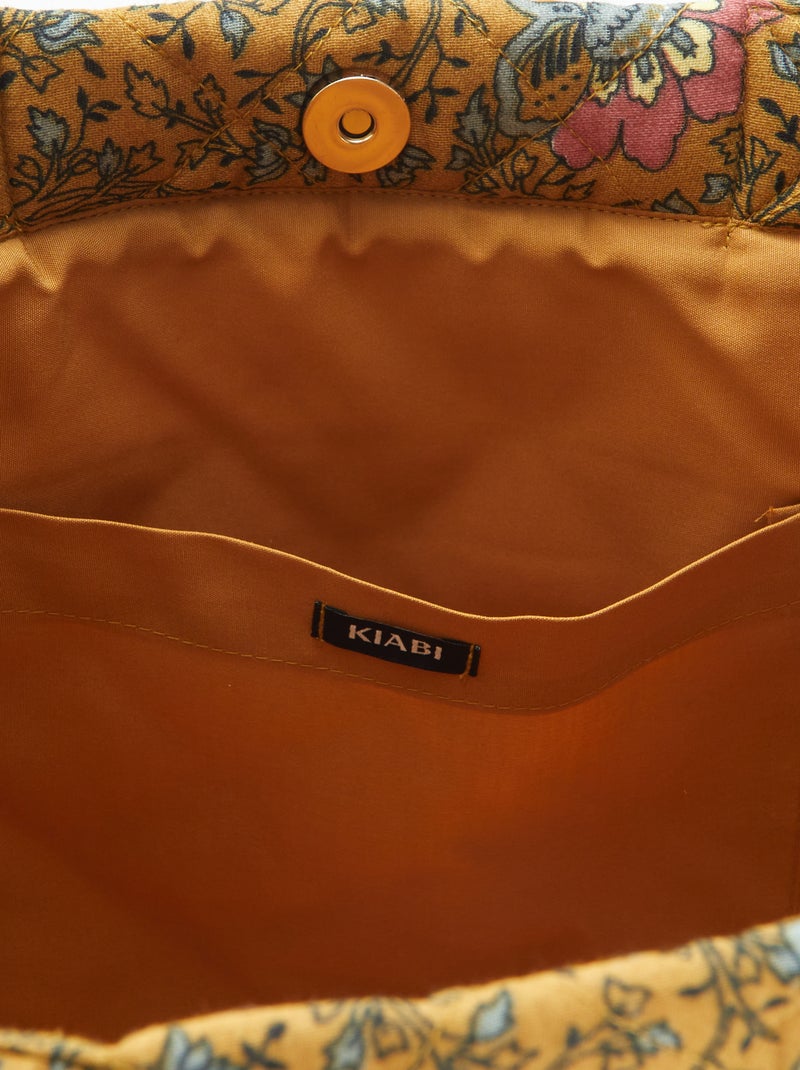 Sac cabas matelassé imprimé Jaune - Kiabi