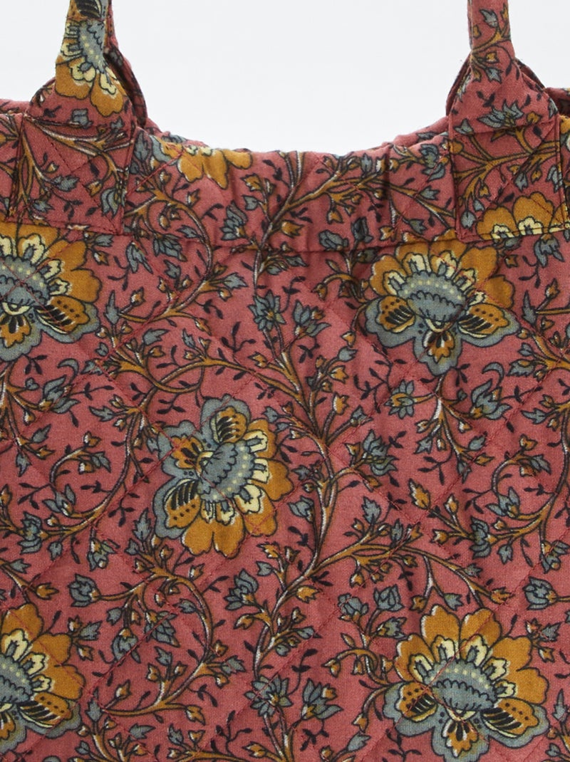 Sac cabas matelassé imprimé Rose - Kiabi