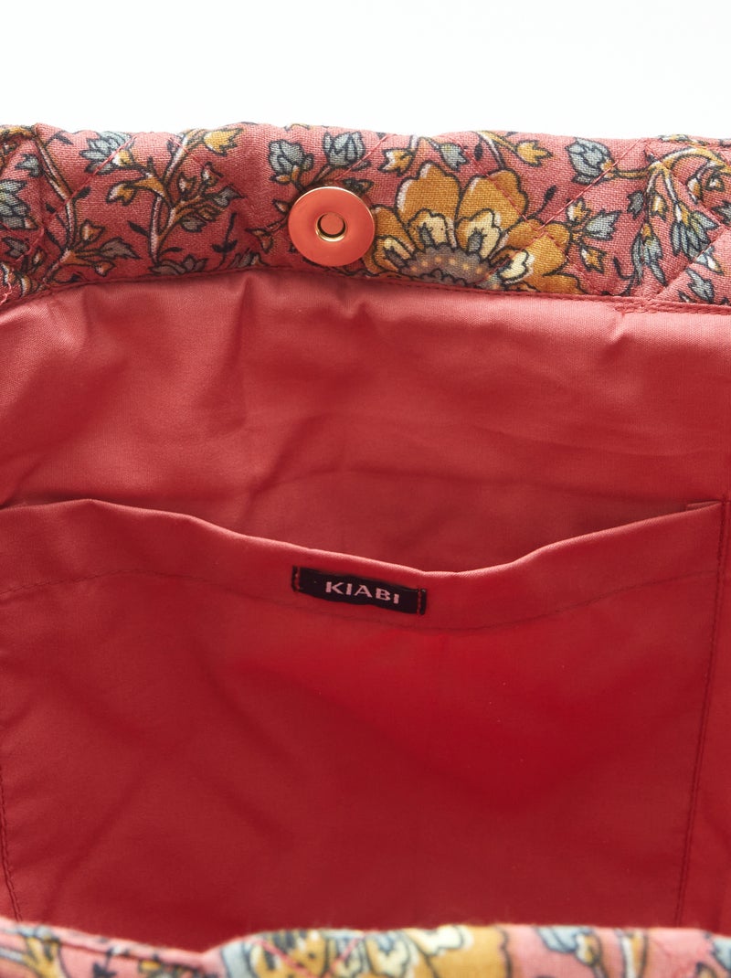 Sac cabas matelassé imprimé Rose - Kiabi