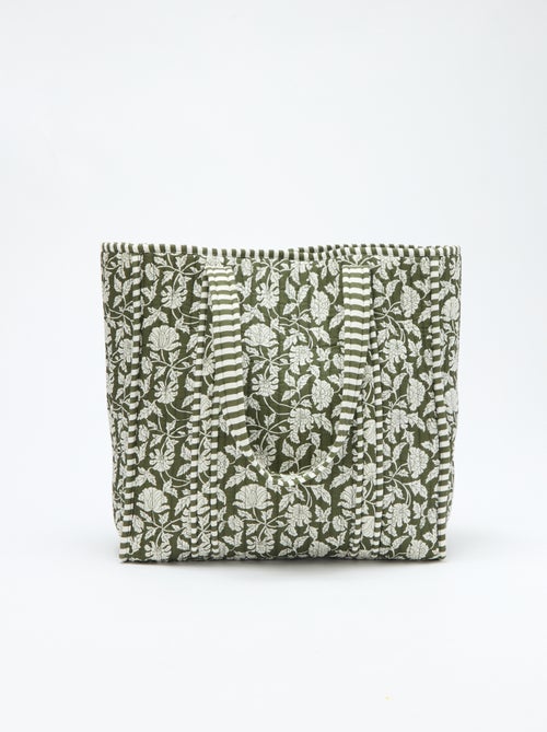 Sac cabas matelassé motif fleurs - Kiabi Sac cabas matelassé motif fleurs - Kiabi