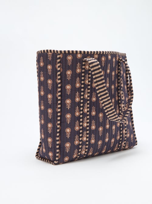 Sac cabas matelassé motif fleurs - Kiabi Sac cabas matelassé motif fleurs - Kiabi