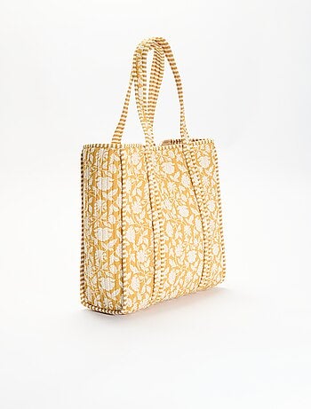 Sac cabas matelassé motif léopard
