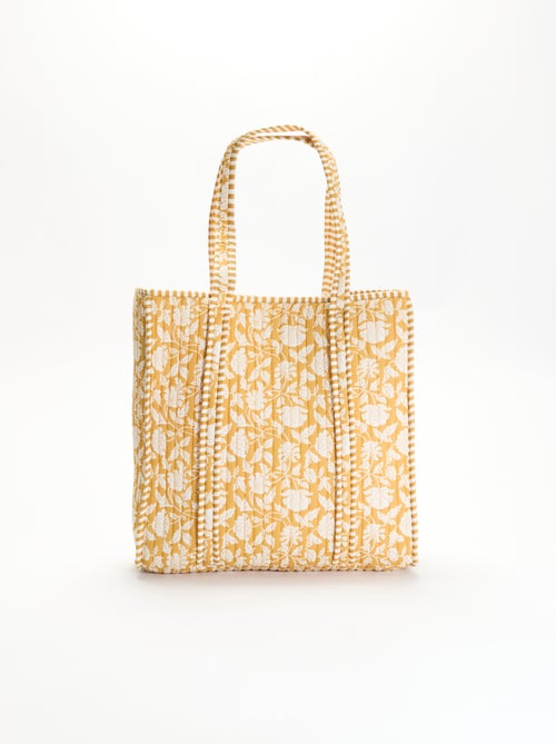 Sac cabas matelassé motif indienne - Kiabi Sac cabas matelassé motif indienne - Kiabi