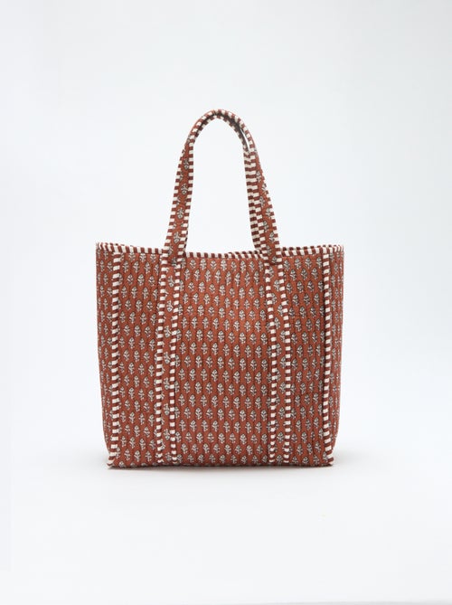 Sac cabas matelassé motif indienne - Kiabi Sac cabas matelassé motif indienne - Kiabi