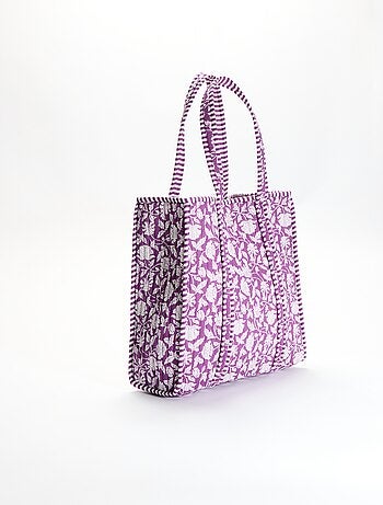 Sac cabas matelassé motif léopard