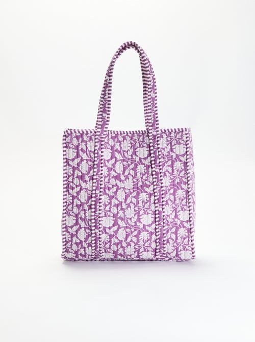 Sac cabas matelassé motif indienne - Kiabi Sac cabas matelassé motif indienne - Kiabi