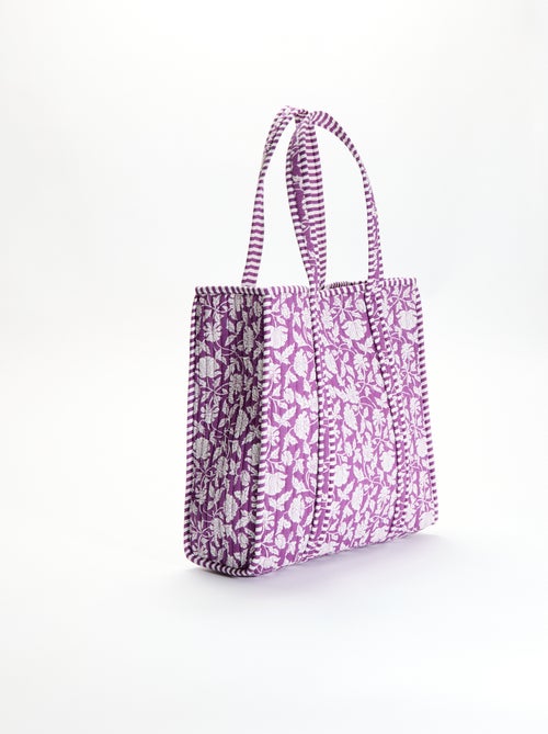 Sac cabas matelassé motif indienne - Kiabi Sac cabas matelassé motif indienne - Kiabi