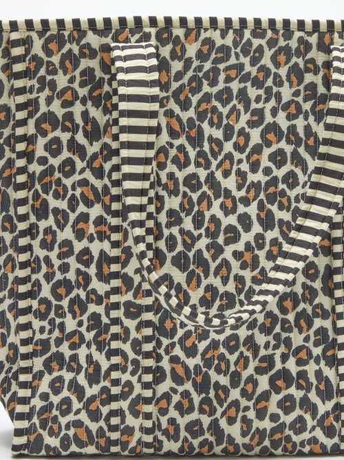 Sac cabas matelassé motif léopard - Kiabi Sac cabas matelassé motif léopard - Kiabi